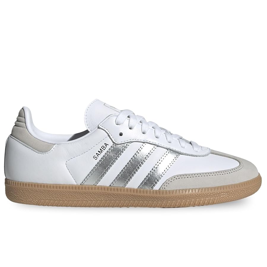 靴 adidas Originals Women's Samba OG Silver Adidas Women's Samba OG Silver Metallic/Cloud White/Core